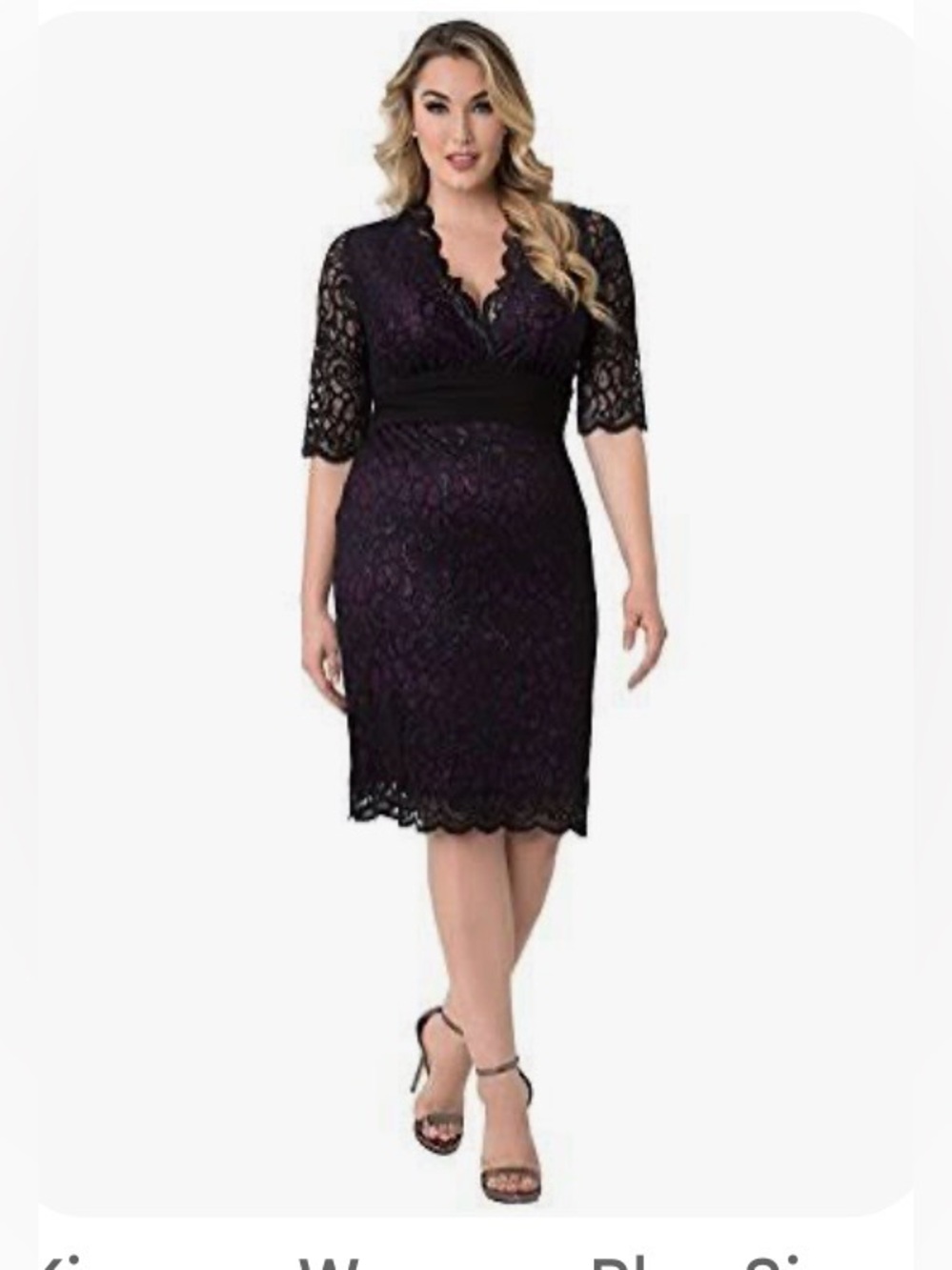 Kiyonna Purple black Lumiere cocktail dress Woman’s plus size 2X (18-20)